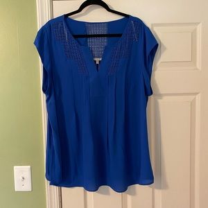 Daniel Rainn Royal Blue V Neck Blouse 2X NWT